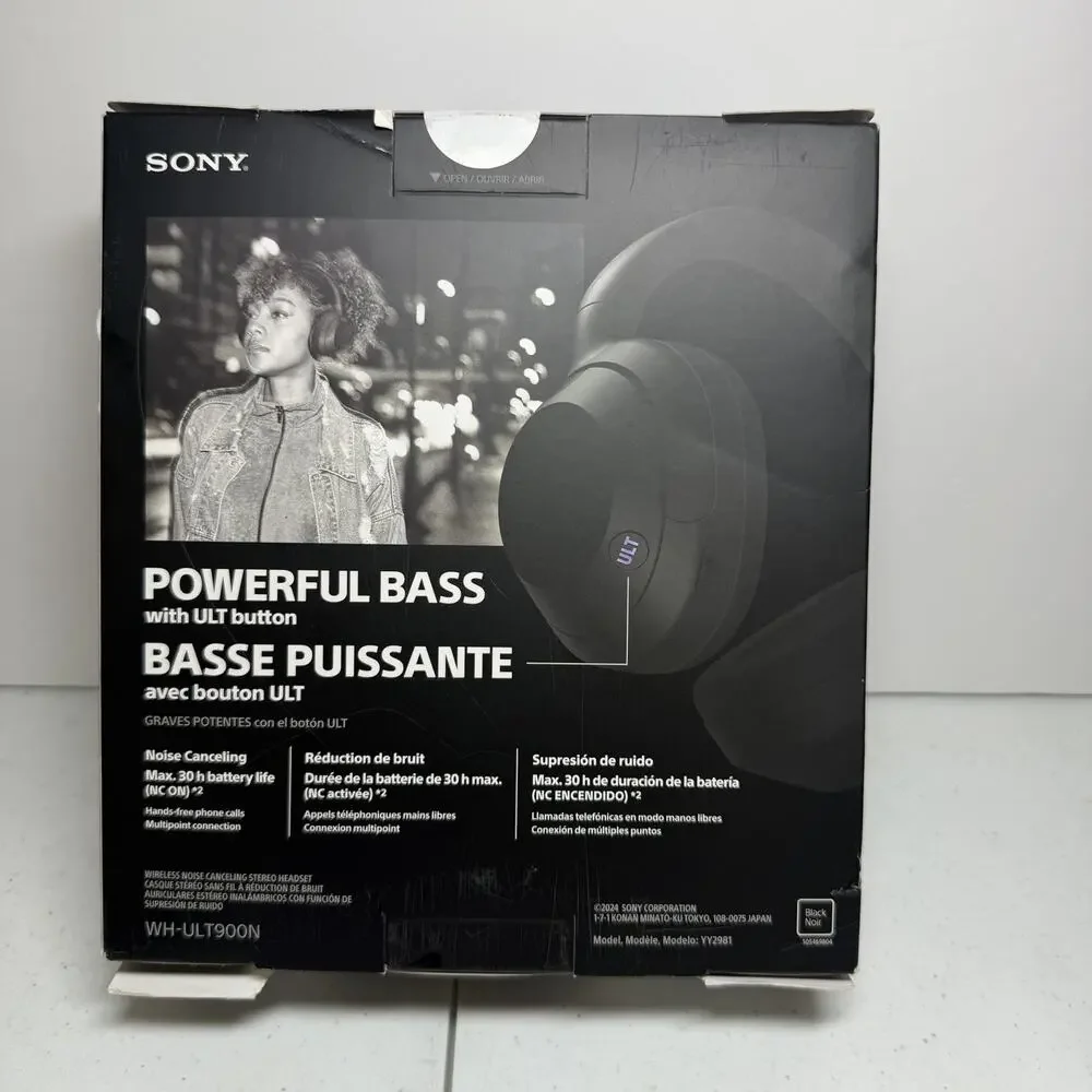 Sony ULT Wear WH-ULT900N/BZ Wireless Noise Canceling Headphones Black NIB